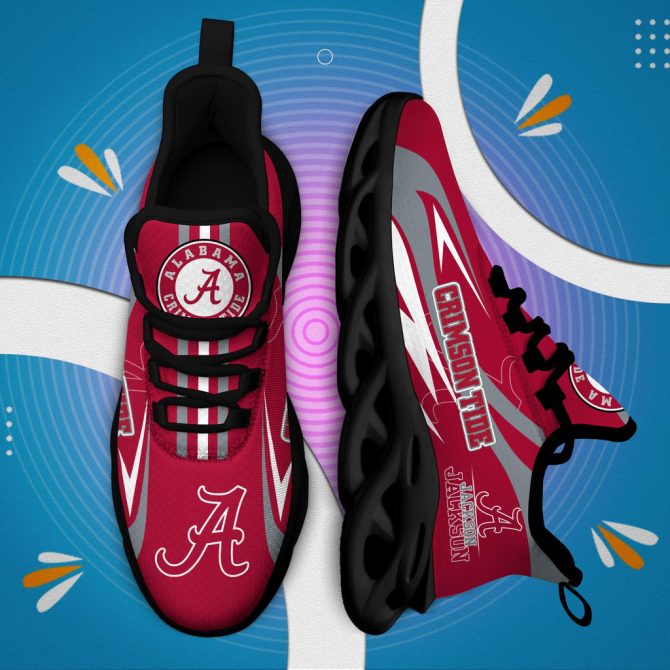 Alabama Crimson Tide Max Soul Shoes Sneakers For Men And Women - Image 4