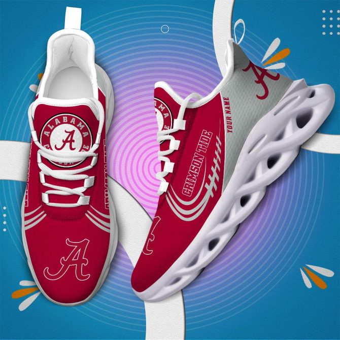 Alabama Crimson Tide Max Soul Shoes Sneakers For Men And Women - Image 4