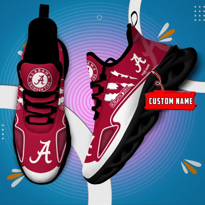 Alabama Crimson Tide Max Soul Shoes Sneakers For Men And Women - Image 3