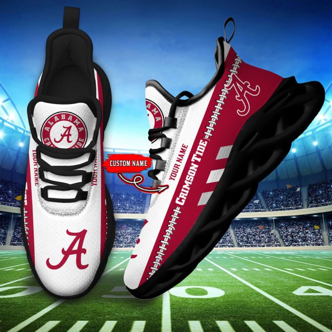 Alabama Crimson Tide Max Soul Shoes Sneakers For Men And Women - Image 4