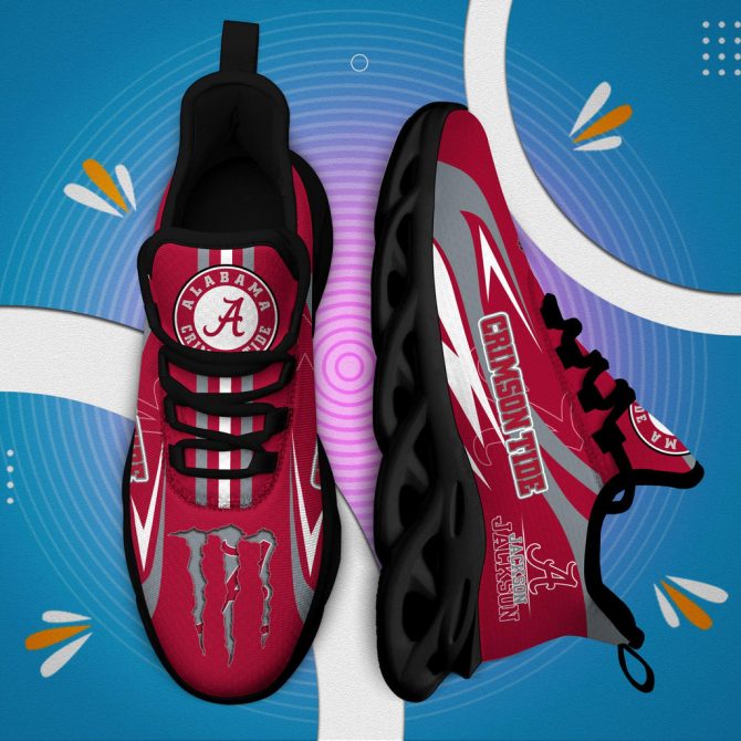 Alabama Crimson Tide Max Soul Shoes Sneakers For Men And Women - Image 4