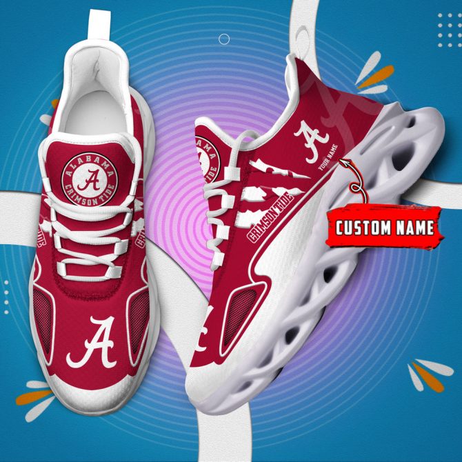 Alabama Crimson Tide Max Soul Shoes Sneakers For Men And Women - Image 4