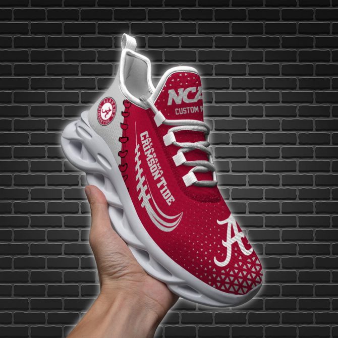 Alabama Crimson Tide NCAA Max Soul Shoes Sneakers For Men And Women - Image 4