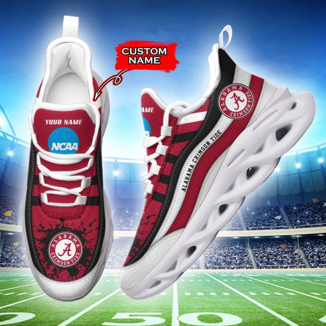 Alabama Crimson Tide NCAA Max Soul Shoes Sneakers For Men And Women - Image 2