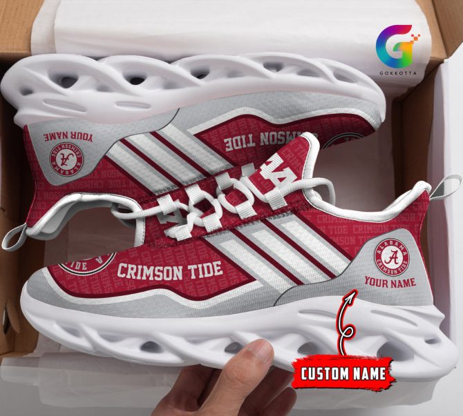 Alabama Crimson Tide NCAA Max Soul Shoes Sneakers For Men And Women - Image 3