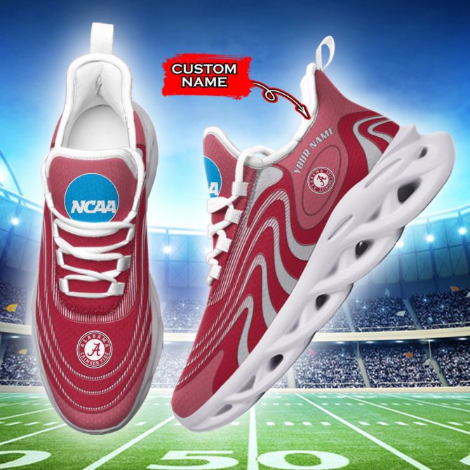 Alabama Crimson Tide NCAA Max Soul Shoes Sneakers For Men And Women - Image 2