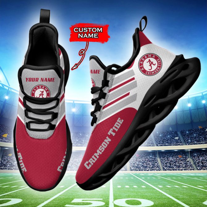 Alabama Crimson Tide NCAA Max Soul Shoes Sneakers For Men And Women - Image 3