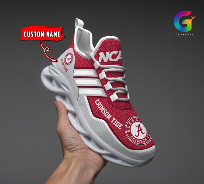 Alabama Crimson Tide NCAA Max Soul Shoes Sneakers For Men And Women - Image 4