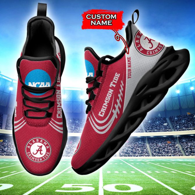 Alabama Crimson Tide NCAA Max Soul Shoes Sneakers For Men And Women - Image 2