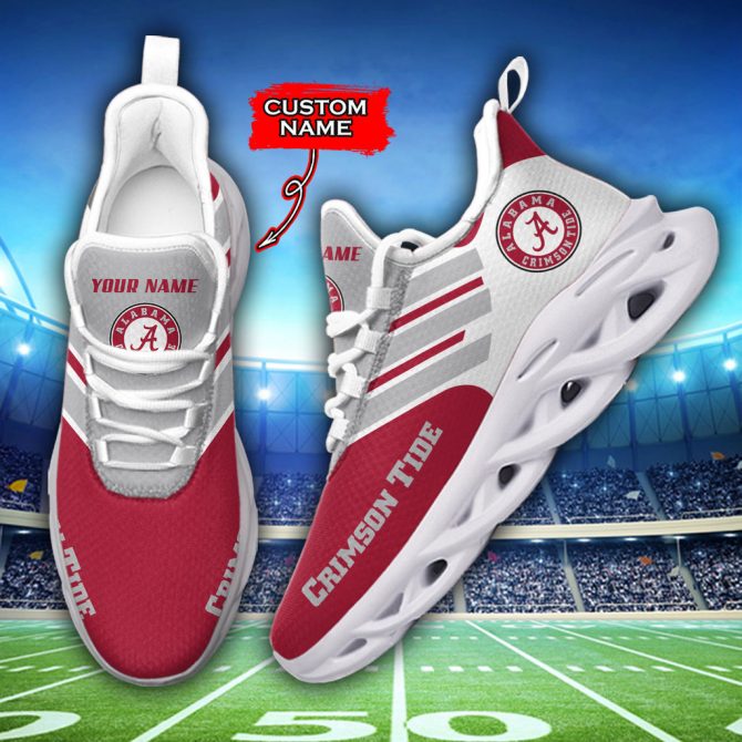 Alabama Crimson Tide NCAA Max Soul Shoes Sneakers For Men And Women - Image 2