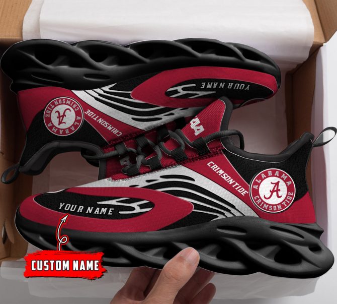 Alabama Crimson Tide NCAA Max Soul Shoes Sneakers For Men And Women - Image 2