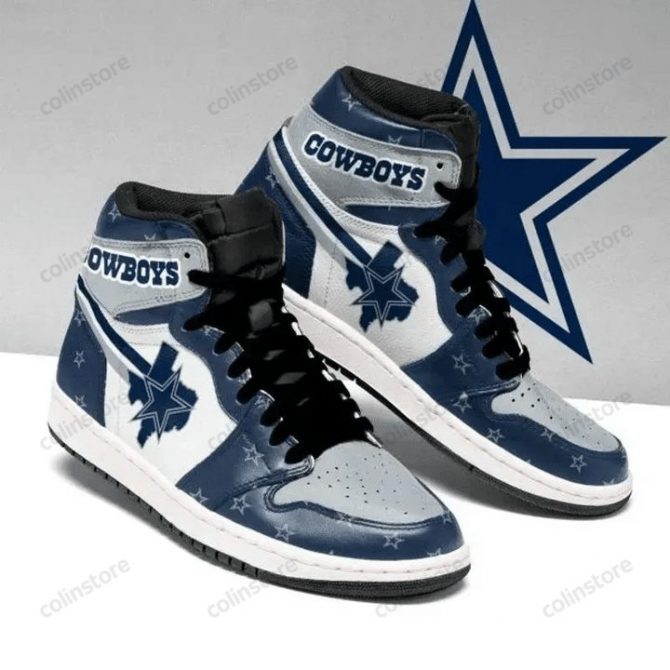 Dallas Cowboys NFL AJ1 High Sneakers Shoes For Men And Women