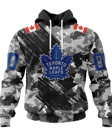 NHL Toronto Maple Leafs Special Camo Armed Forces Design Graphic Hoodie