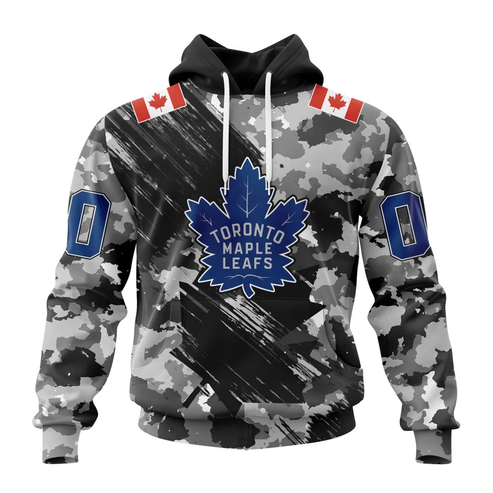 NHL Toronto Maple Leafs Special Camo Armed Forces Design Graphic Hoodie