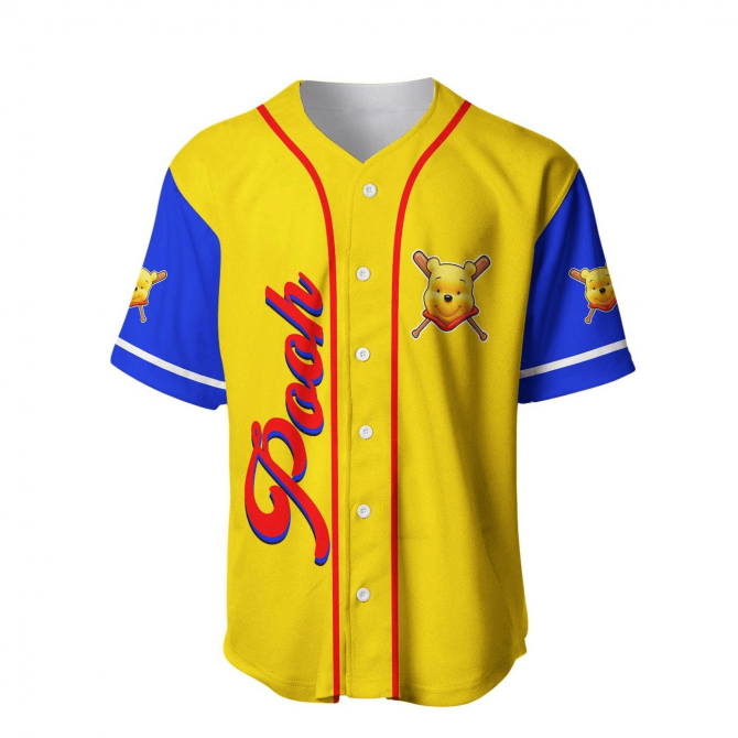 Vibrant Pooh Baseball Jersey For Kids - Fun Cartoon Sportswear Tee - Image 2