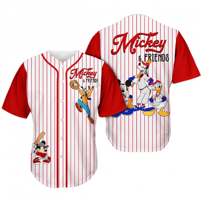 Vintage Mickey & Friends Baseball Jersey – Classic Disney Style For Fans