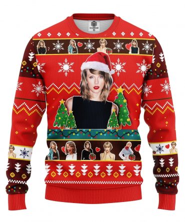 Xmas Taylor Swift Singer Gift, Santa Taylor Swift Ugly Christmas Sweater 12