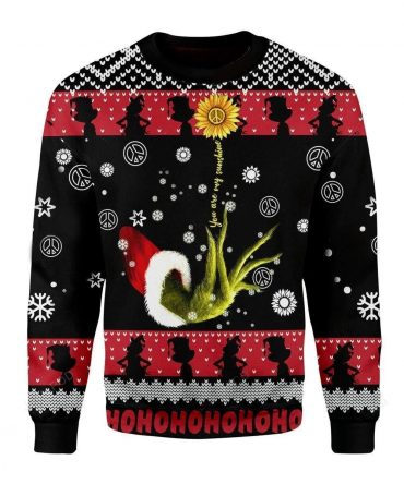 The Grinch And Sunflower You Are My Sunshine Ugly Sweater, The Grinch And Sunflower You Are My Sunshine Christmas Sweater, The Grinch Shirt