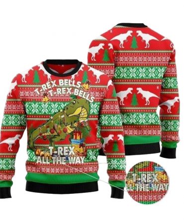 T-rex Christmas Ugly Sweater, T-rex Christmas Gift, T-rex Christmas Shirt