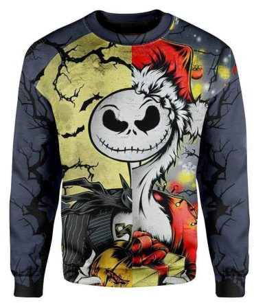 The Nightmare Before Christmas Ugly Sweater, Jack Skellington Christmas Sweater, Jack Skellington Halloween And Christmas Shirt