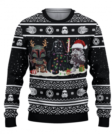 Star Wars Darth Vader Boba Fett Stormtrooper Ugly Sweater Gifts, Star Wars Gift Fan Ugly Sweater