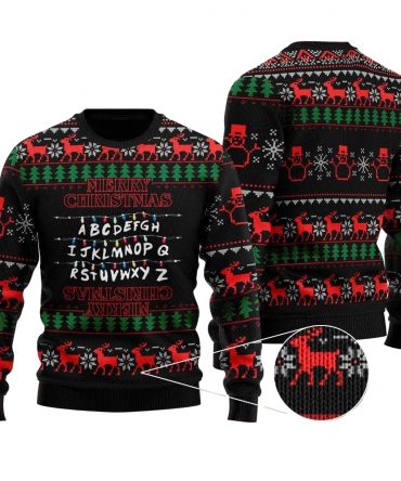 Stranger Things Alphabet Ugly Sweater, Stranger Things Alphabet Gift, Stranger Things Alphabet Christmas Shirt