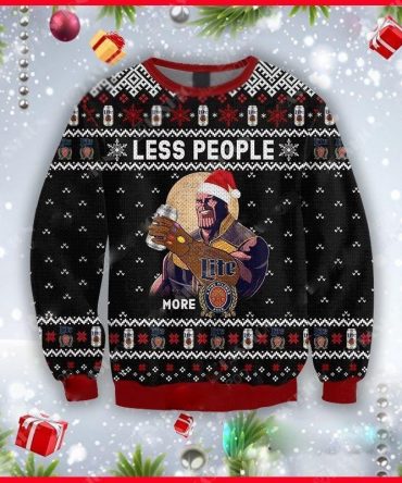Thanos Less People More Lite Ugly Sweater, Thanos Less People More Lite Christmas Sweater, Light Beer Gift, Thanos Less People More Lite Shirt
