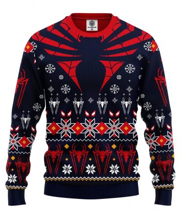 Spider Man Marvel Comics Gifts, Spiderman Logo Ugly Christmas Sweater 2045