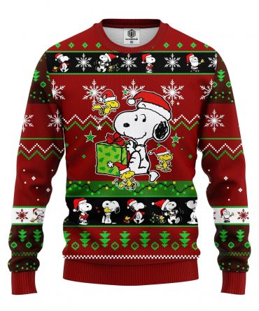 Santa Snoopy Merry Xmas Gift, The Peanuts Ugly Christmas Sweater