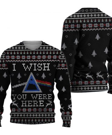 Pink Floy Ugly Sweater, Christmas Gift, I Wish You Were Here Ugly Christmas Sweater
