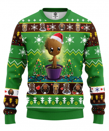 Santa Baby Groot Merry Xmas Gift Ugly Christmas Sweater 340
