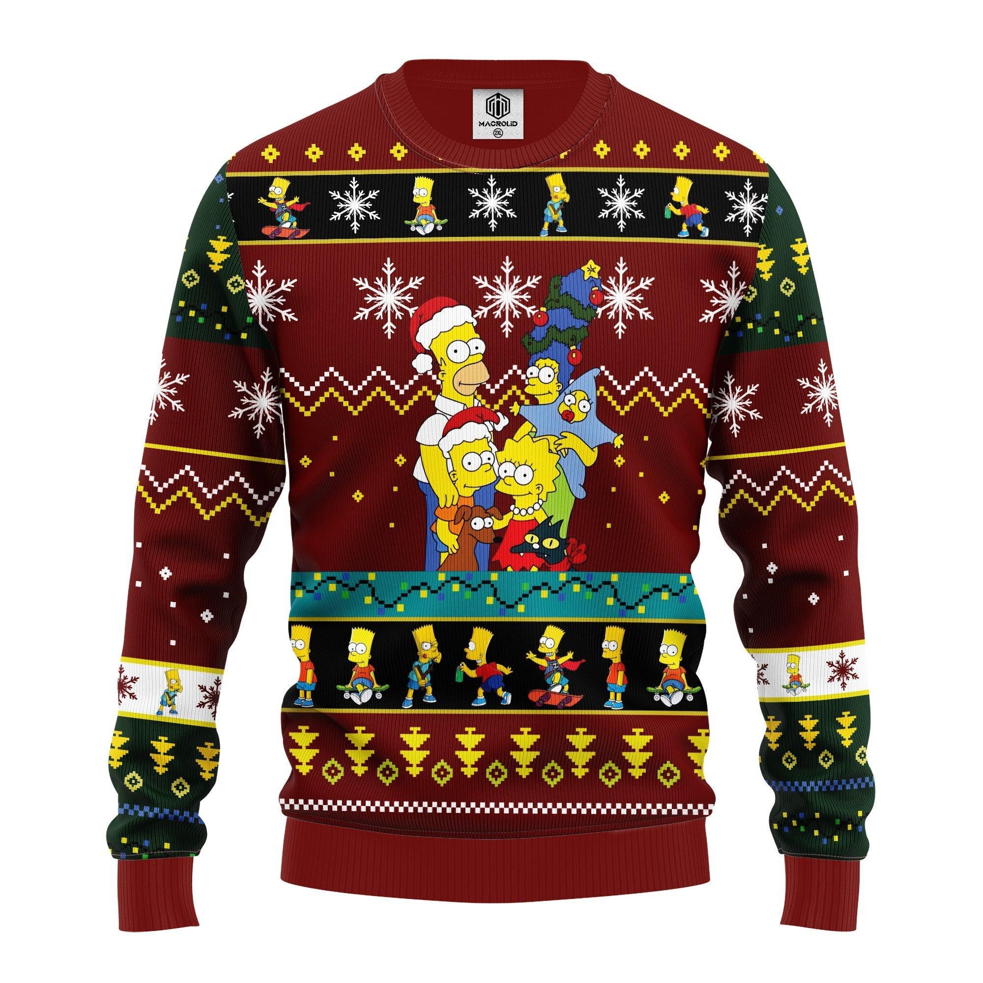 Merry Xmas The Simpson Family Ugly Christmas Sweater 116
