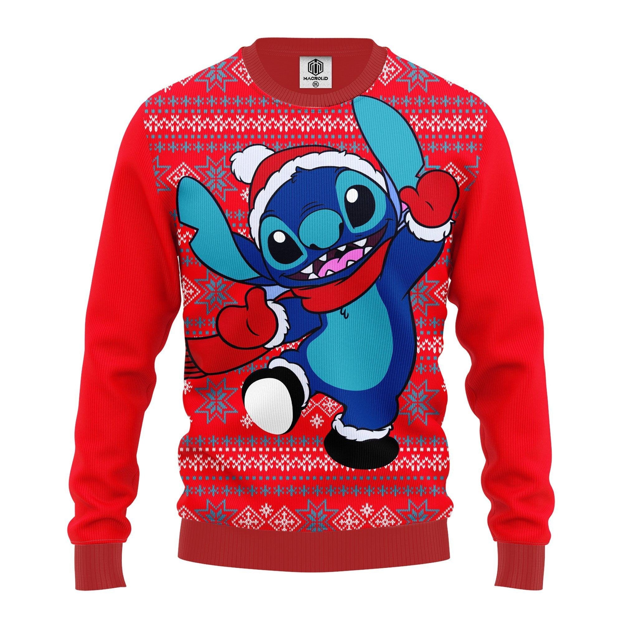 Santa Stitch Winter, Lilo And Stitch Disney Ugly Christmas Sweater