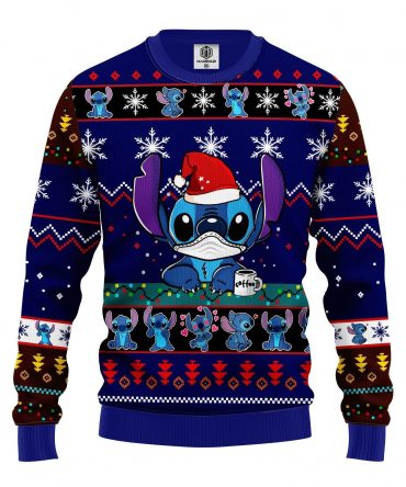 Santa Stitch Merry Xmas, Lilo And Stitch Disney Gifts Ugly Christmas Sweater