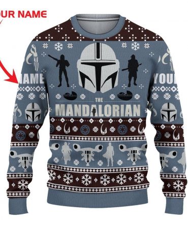 The Mandalorian Starwars Ugly Sweater, The Mandalorian Starwars Christmas Gift, The Mandalorian Starwars Custom Name Shirt