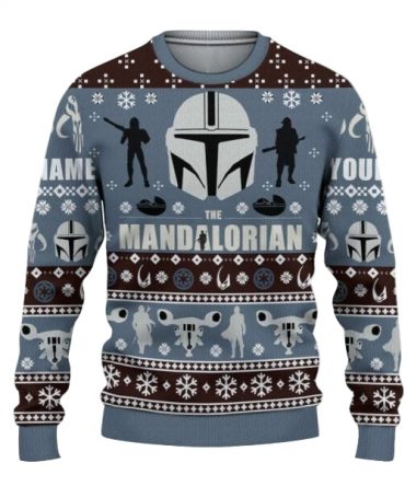 The Mandalorian Starwars Ugly Sweater, The Mandalorian Starwars Christmas Gift, The Mandalorian Starwars Custom Name Shirt