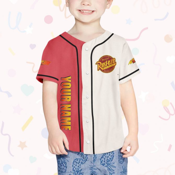 Custom Lightning Mcqueen Baseball Jersey – Personalized Kids/Youth/Adult Sizes - Image 4