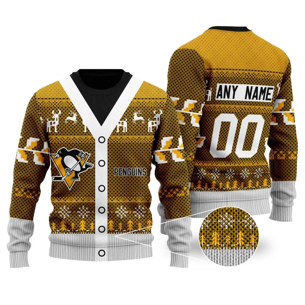 NHL Pittsburgh Penguins | Personalized Name & Number Unisex Sweater For Christmas Season