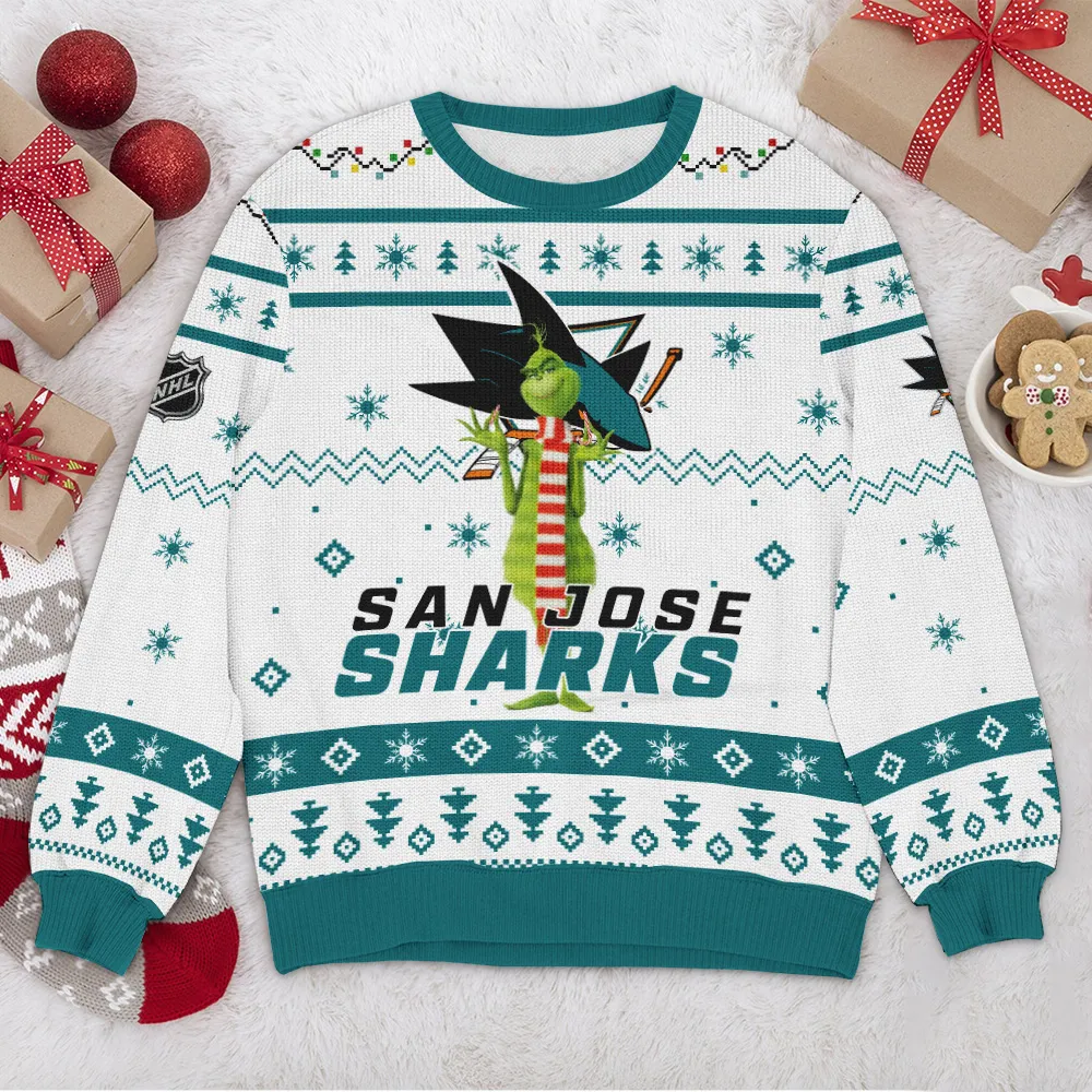 Special Release San Jose Sharks NHL Ugly Sweater All Over Prints Christmas Season HONHL170924SW30SJS