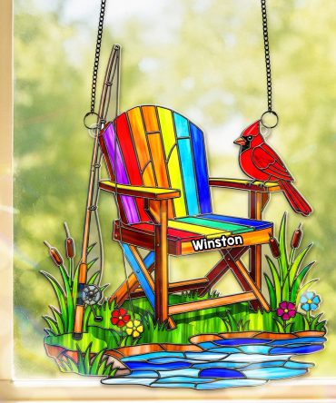 Heaven Fishing Suncatcher Ornament - Personalized Gifts For Fishing Lover Memorial