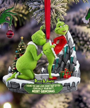 Funny Green Couple Ornament Personalized Christmas Gifts For Couple