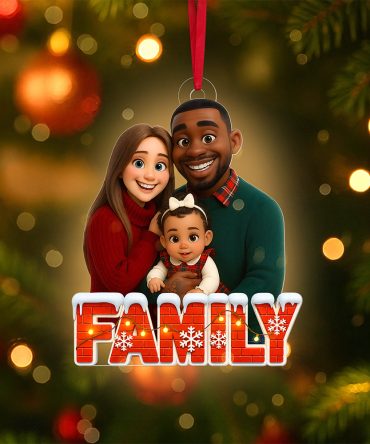 Family Cartoon Art Ornament - Custom Photo Gifts For Family