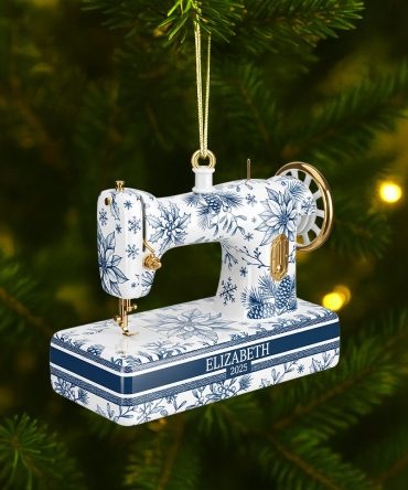 Sewing Toile de Jouy Acrylic Ornament