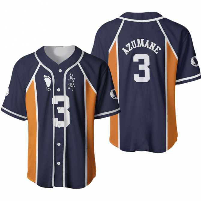 Authentic Anime Sports Jersey - Azumane #3 Design - Premium Quality Fan Gear