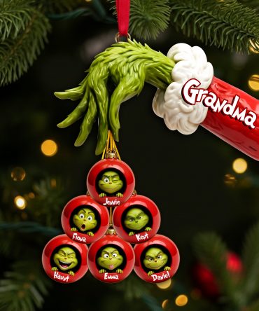 Green Monster Family Ornament - Personalized Gifts For Family Christmas Ornament