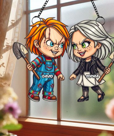 Villain Couple Suncatcher Ornament, Personalized Gifts For Horror Couple