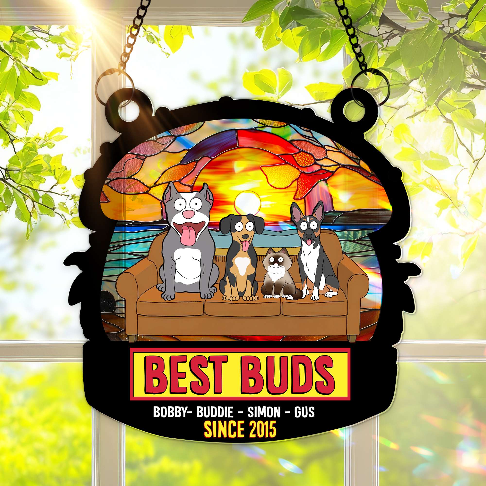 Best Buds Suncatcher Ornament – Personalized Christmas Gift For Pet Lovers - Image 3