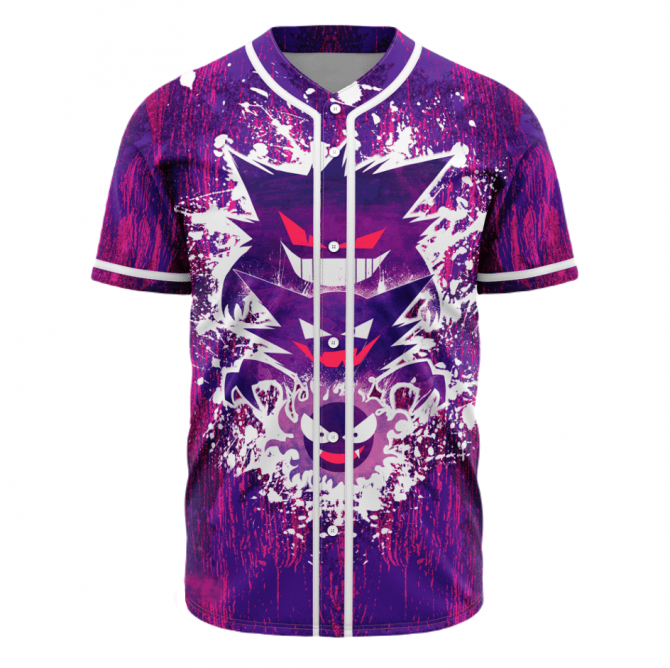 Vibrant Purple Ghost-Themed Baseball Jersey – Unisex Sportswear With Bold Design