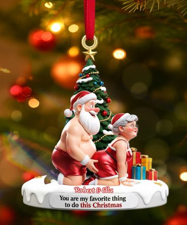 Old Naughty Couple Ornament - Personalized Gifts For Couple Christmas Ornament
