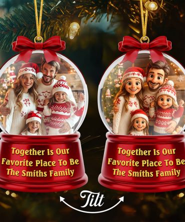 Smiling Family Christmas Lenticular Ornament - Custom Photo Gifts For Family